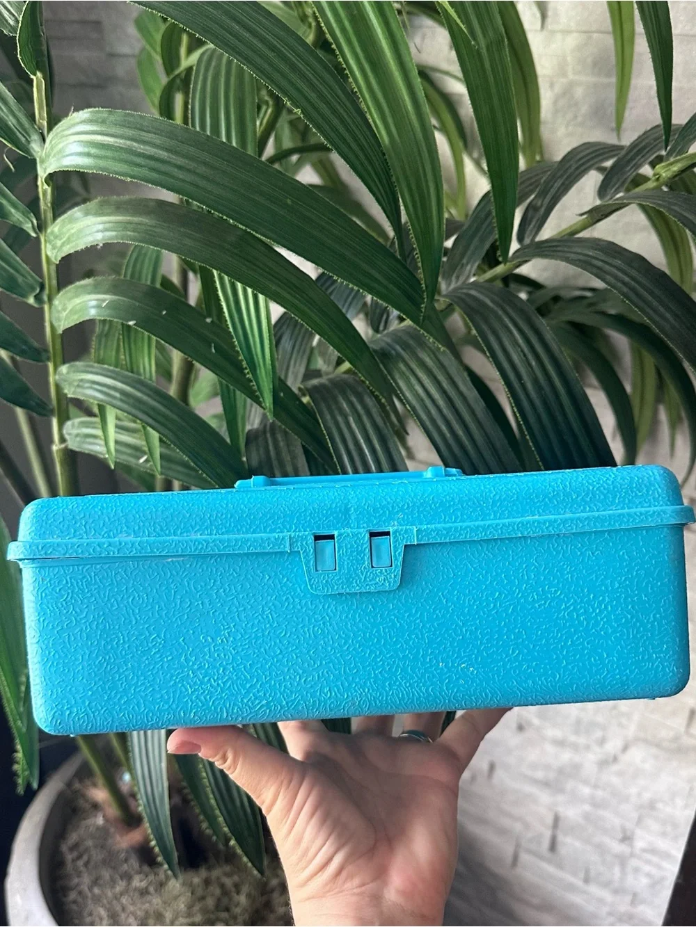 Trophy Taskmaster 1970’s Midcentury Vintage Turquoise Plastic Tool Box Case